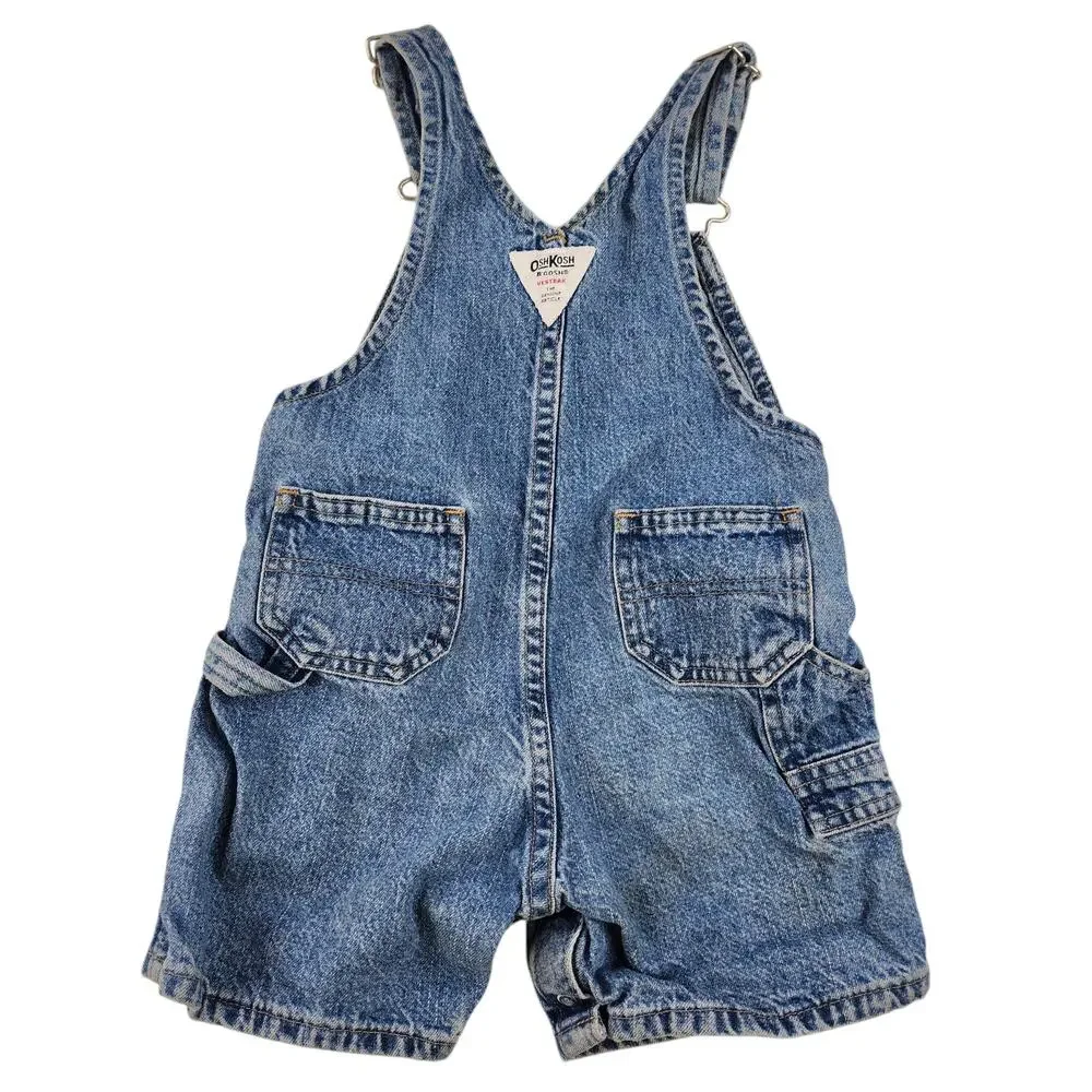 Oshkosh B'Gosh Baby Overalls 24 Months Denim Jeans Hammer Loop Infant Vestbak